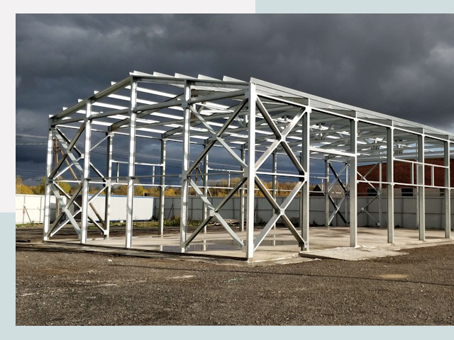 Двускатные ангары в Усолье-Сибирское от 619 руб. за квадрат