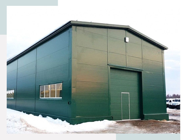 Двускатные ангары в Усолье-Сибирском