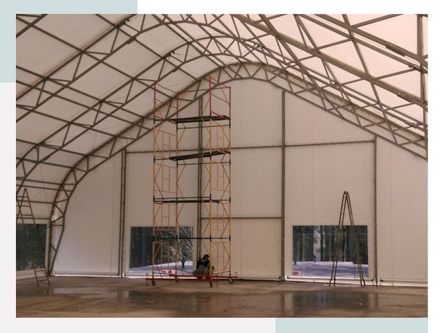 Шатровые ангары в Усолье-Сибирском